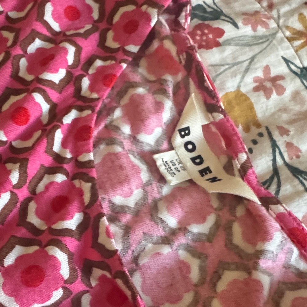 Boden Pink and White Floral Tea Dress